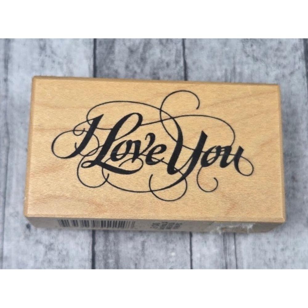 PSX Designs I Love You Script E1240 Rubber Stamp Wood #S56